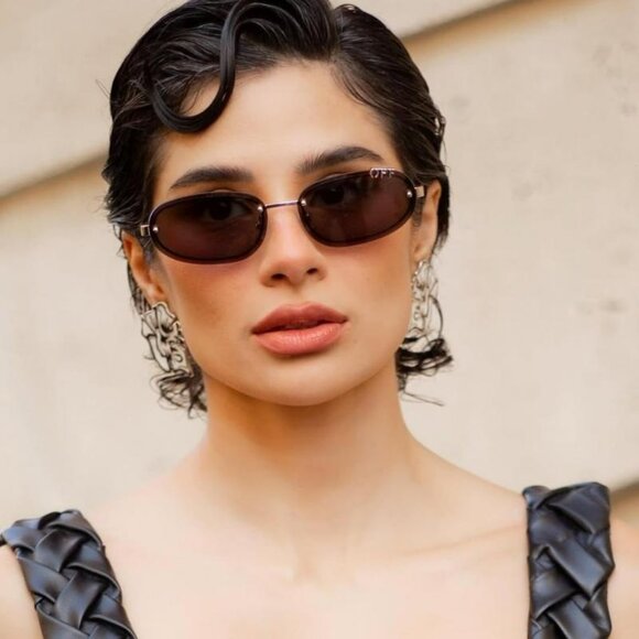 Off-White MIAMI Women Sunglasses Gold Brown Oval OERI13M MIAMI 7664 NEW AUTHENTI - Picture 16 of 16